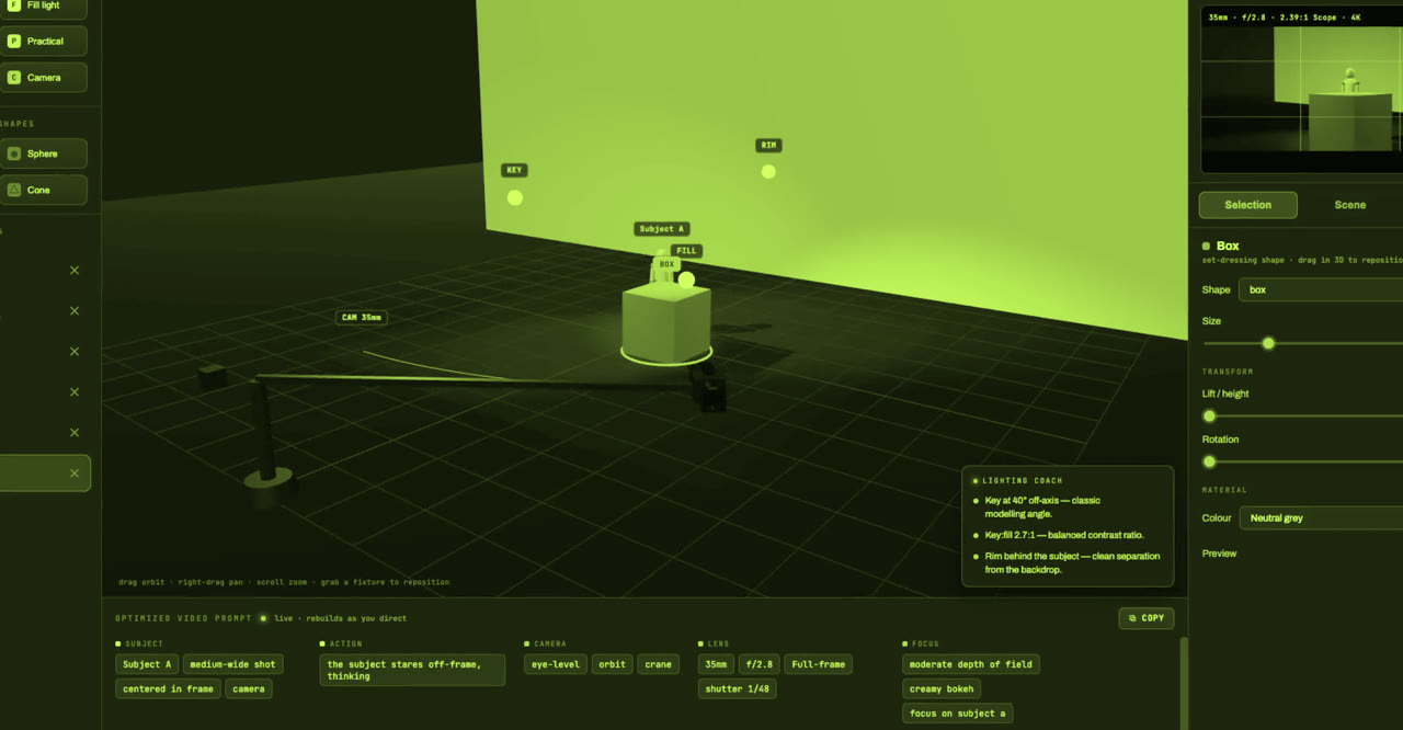FILM STUDIO — project still, graded to the Reeb2.0 palette